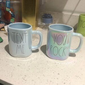 Ceramic ‘text me’ Iridescent chrome Blue Rae Dunn Mug